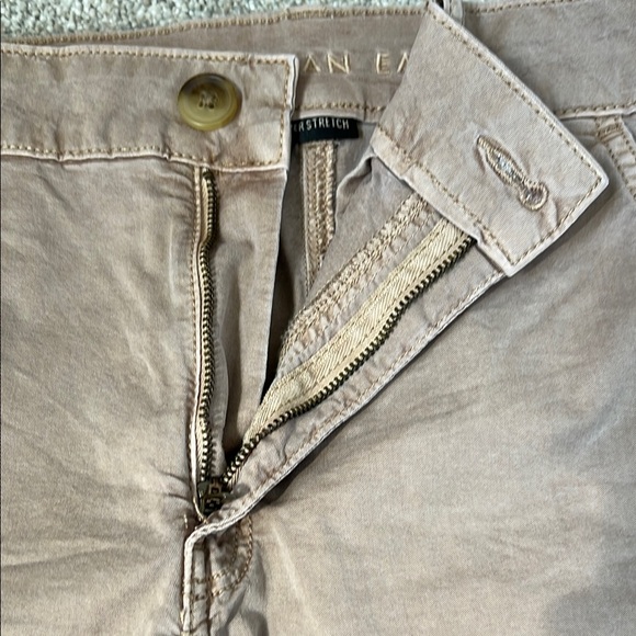 American Eagle Superstretch Tan / Light Brown Hi-Rise Shortie Short - Size 6 - Picture 6 of 10